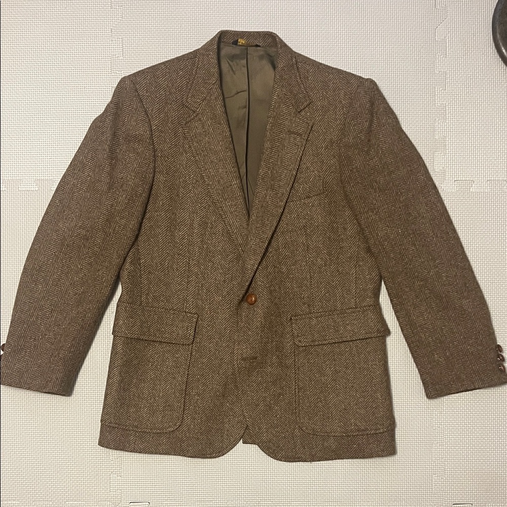 Imperial by Haggar Brown Tweed Men's Wool Blazer